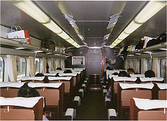 Interior of a Green car on a YK set in September 1999