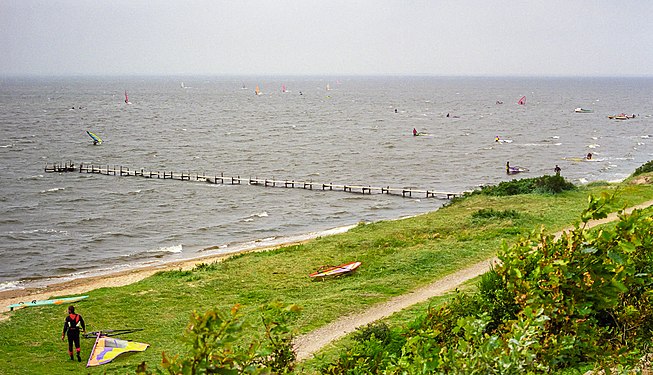 Windsurfers on the Danish North Sea coast