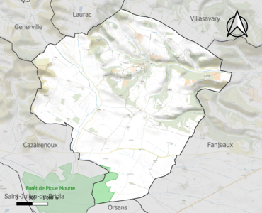 Carte de la ZNIEFF de type 1 sur la commune.