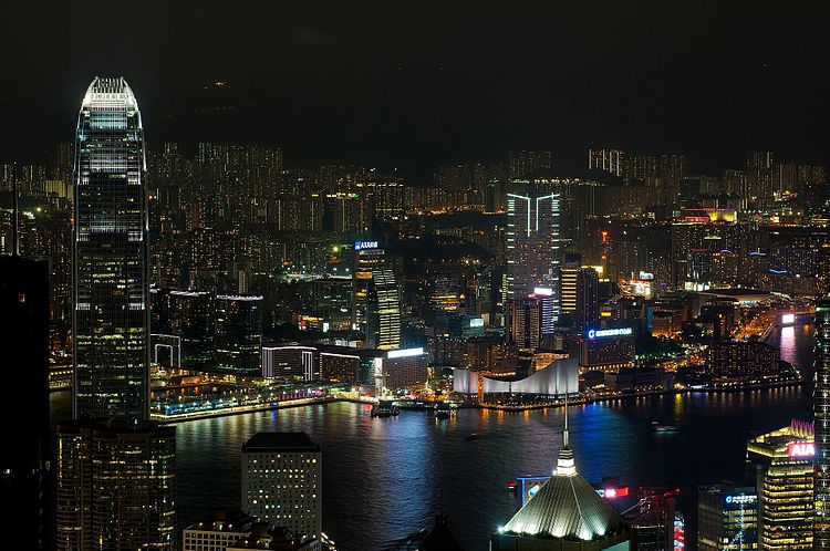 Вид с пика Виктория на бухту Виктория, Гонконг