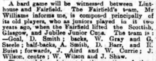 1889-90 Scottish Cup 1st Round, the Fairfield side which faced Linthouse, Glasgow Evening News, 6 September 1889 1889-90 Scottish Cup 1st Round, the Fairfield side which faced Linthouse, Glasgow Evening News, 6 September 1889.png