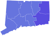 1994 Yhdysvaltain senaatin vaalit Connecticutissa tuloskartta County.svg