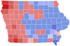 1996 United States Senate election in Iowa results map by county.svg
