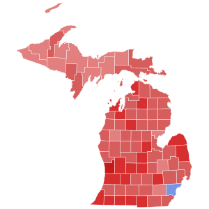 1998 Michigan gubernatorial election results map by county.svg