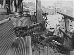 Kiandra after a collision with the Curl Curl, Sydney, 1 May 1930