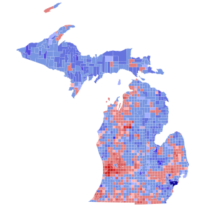 2006 United States Senate election in Michigan results map by municipality.svg