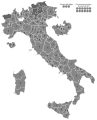 An Italian electoral map template as determined the 2015 electoral law.