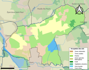 Barevná mapa znázorňující využití půdy.