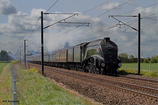 60019 Bittern running on the ECML with a second tender in 2010.