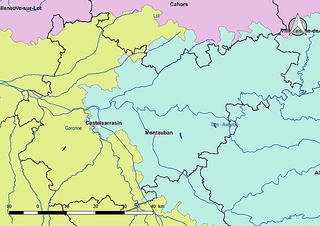 Le département est découpé en eux sous-bassins administratifs « Garonne » et « Tarn-Aveyron ».