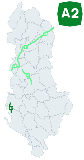 A2, Fier ve Vlorë ilçelerinden geçer.