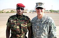 A Burkinabe lieutenant wearing a maroon beret. ADAPT training in Burkina Faso (7996054455).jpg