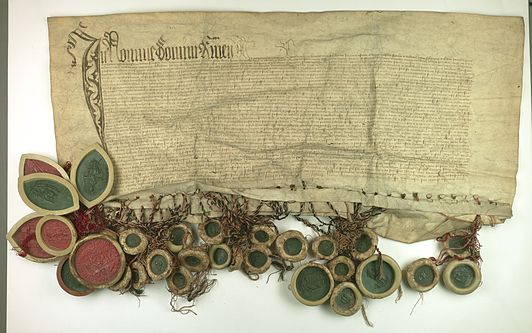 A faction of Prussian leaders won independence from the Teutonic Order as a dependency of the King of Poland, 1454, Polish Central Archives of Historical Records