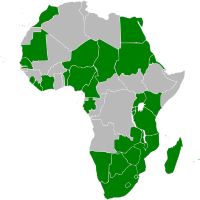 Map of Africa, with members of the African Tax Administration Forum highlighted in green. ATAF.svg