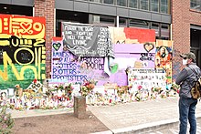 Shrine to victims of police brutality near the SPD East Precinct on June 14 A memorial to black lives in CHAZ.jpg