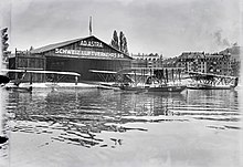 Flugboote der Ad Astra Aero beim Zürichhorn respektive am Standort des heutigen Strandbads Tiefenbrunnen