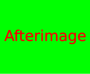 If a viewer stares at this image for 5-60 seconds and then looks at a white object, a negative afterimage will appear (in this case cyan on magenta). This can also be achieved by the viewer closing their eyes and tilting their head up. Afterimagenpov.svg