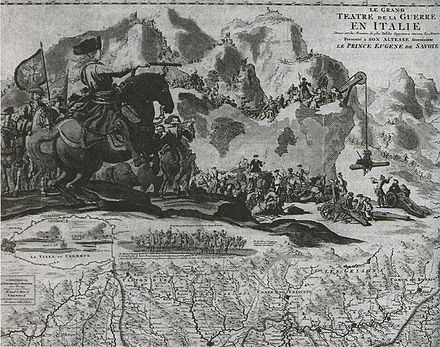 Le prince Eugène franchit les Alpes.