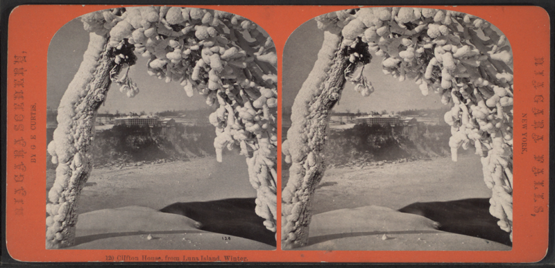 File:American Fall and rainbow through ice arch, by Curtis, George E., d. 1910.png