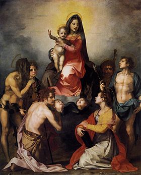 Andrea del Sarto - Vierge à l'Enfant en gloire avec six saints - WGA0406.jpg