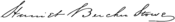 Harriet Beecher Stowe aláírása