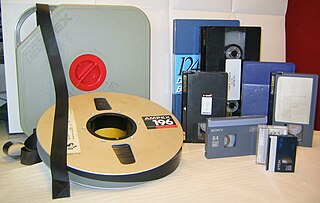 Videotape Magnetic tape used for storing video and sound simultaneously