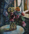 Astrid Holm - Opstilling med blomster i en vase.png