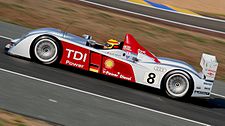 An Audi R10 TDI LMP race car, fueled on Shell V-Power Diesel Audi R10 1.JPG