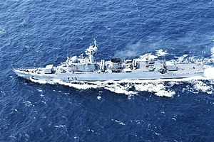 BNS Abu Bakr во время учений Bongosagar с ВМС Индии.