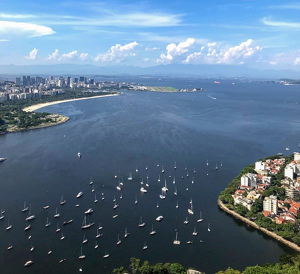 Guanabara Bay seen from Sugarloaf Mountain.