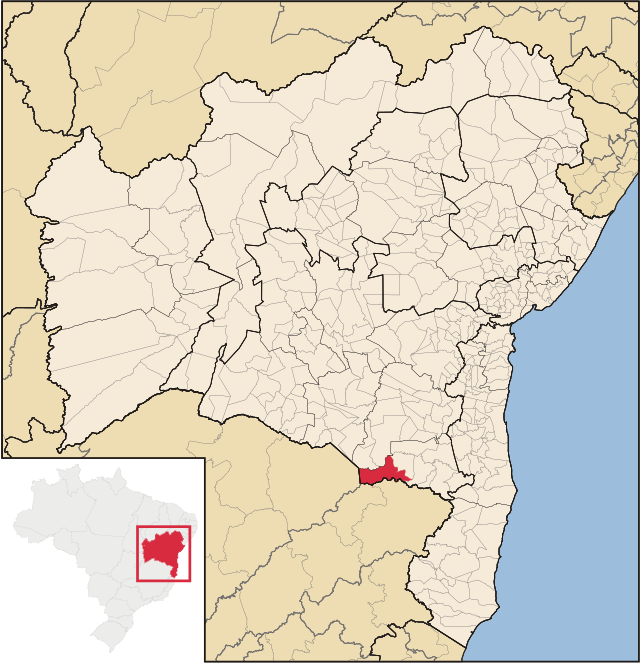 Localização de Encruzilhada na Bahia