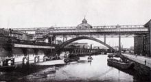 Zeichnung für einen geplanten Schwebebahnhof Jannowitzbrücke, 1904