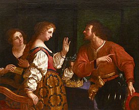 Bartolomeo Gennari (1594-1661) (esetleg) - Semiramis királynő, Asszír királynője (Kr. e. 9.) a WC-jében, jelentést kap a csapatai lázadásáról (Guercino után) - 485058 - National Trust.jpg