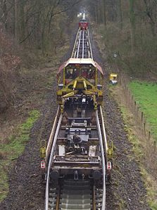 Bauzug zum Schienenwechseln