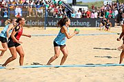 Deutsch: Deutsche Beachhandball-Meisterschaften 2022; Tag 3: 7. August 2022 – Frauen,Finale, Beach Bazis Schleissheim – Minga Turtles Ismaning 2:1 (20:26, 24:20, 8:6) English: German Beach handball Championships; Day 3: 7 August 2022 – Women Final – Beach Bazis Schleissheim Vs Minga Turtles Ismaning 2:1 (20:26, 24:20, 8:6)