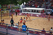 Deutsch: Beachhandball bei den Olympischen Jugendspielen 2018; Tag 5, 10. November 2018; Mädchen, Hauptrunde - Kroatien-Argentinien 1:2 English: Beach handball at the 2018 Summer Youth Olympics at 11 October 2018 – Girls Main Round – Croatia-Argentina 1:2