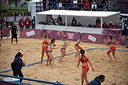 Deutsch: Beachhandball bei den Olympischen Jugendspielen 2018; Tag 5, 10. November 2018; Mädchen, Hauptrunde - Kroatien-Argentinien 1:2 English: Beach handball at the 2018 Summer Youth Olympics at 11 October 2018 – Girls Main Round – Croatia-Argentina 1:2