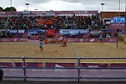 Deutsch: Beachhandball bei den Olympischen Jugendspielen 2018; Tag 5, 10. November 2018; Mädchen, Hauptrunde - Chinese Taipei (Taiwan)-Niederlande 1:2 English: Beach handball at the 2018 Summer Youth Olympics at 11 October 2018 – Girls Main Round – Chinese Taipei (Taiwan)-Netherlands 1:2