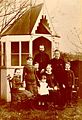 Reverend Benjamin Waugh with his famiy in their garden in St. Albans, England in about 1889