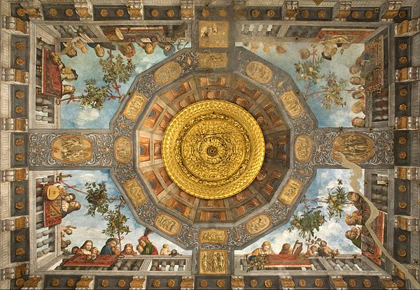 Ceiling of the Treasure Room of the Archaeological Museum of Ferrara (Ferrara, Italy), painted in 1503–1506