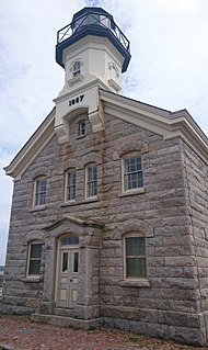 Block Island North Light Lighthouse in Rhode Island, United States