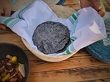 Handmade blue corn tortillas Blue corn tortillas (35782101800).jpg