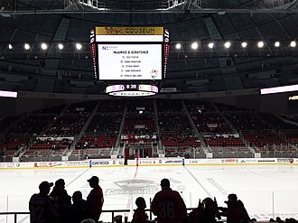 The arena before a 2019 Checkers game Bojangles' Coliseum Checkers game.jpg