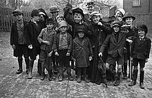 Boys of Newtown Church School after a rummage sale photographed by Geoff Charles (1939) Boys of Newtown Church School after their rummage sale (7202944758).jpg