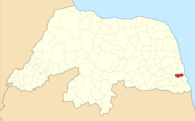 Localização de Arez no Rio Grande do Norte