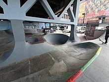 The Burnside Skatepark as of May 18, 2019. Taken from the west wall of the skatepark. Burnside Skatepark May 18, 2019 South Wall.jpg