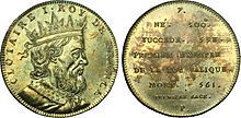 Imagined bust of Chlothar on coin minted by Louis XVIII Buste imaginaire de Clotaire Ier.jpg