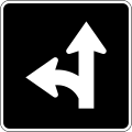 This lane must turn left or straight ahead