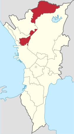 Mapa de Metro Manila con Caloocan resaltado