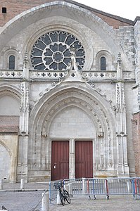 West portal and rose window (1230) )